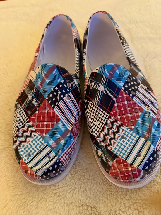 Sperry Shoes - Sperry Patchwork Slip-On Sneakers in Red, Blue & Black